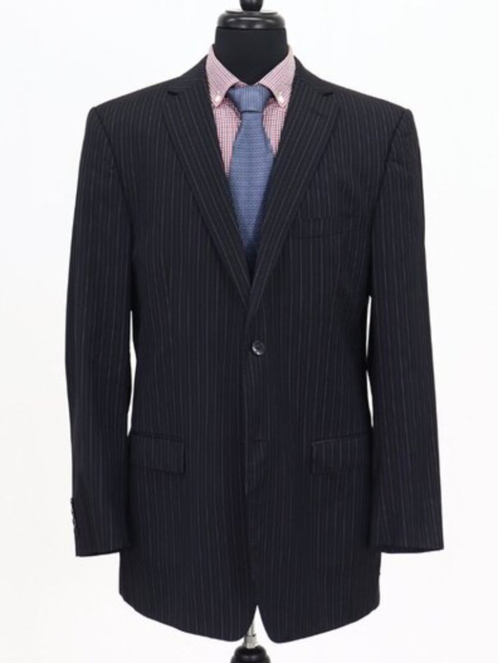 Z Zegna "City" Charcoal Pinstripe 100% Wool Suit Jacket | Size 42R